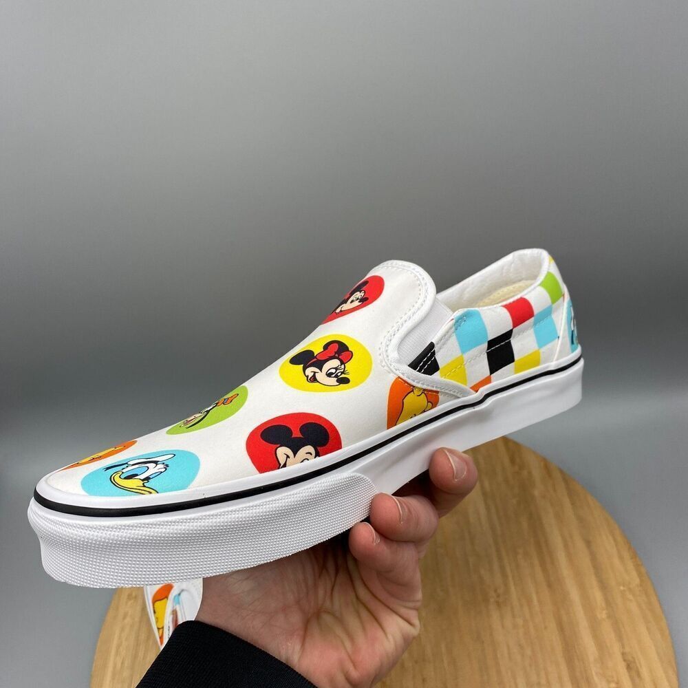 Vans Disney 50th Anniversary Mickey & Friends Slip-O White Sneaker Shoes Mens 10 - Picture 13 of 16